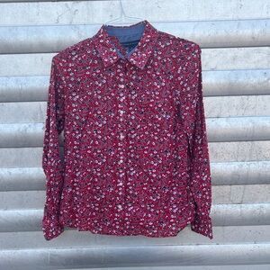 Tommy Hilfiger Red Floral Button Down Shirt